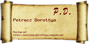 Petrecz Dorottya névjegykártya